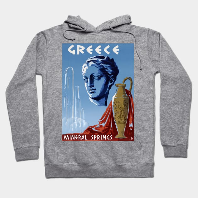 Vintage Travel Poster Greece Mineral Springs Hoodie by vintagetreasure